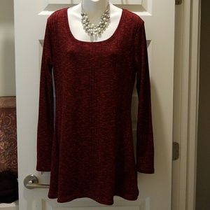 Tunic top dark red color